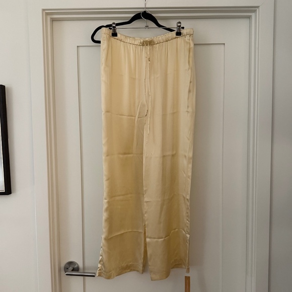 Reformation Pale Yellow Satin Pants - Picture 4 of 4